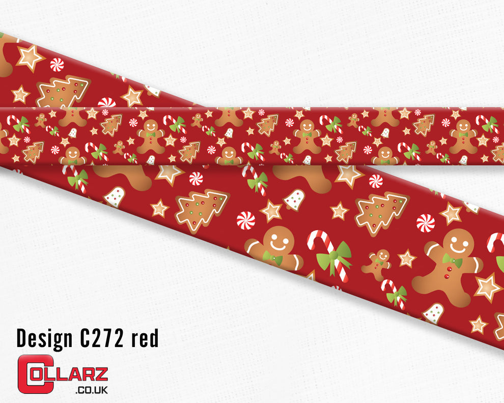 BioThane® Dog Collar - Gingerbread Christmas UV print