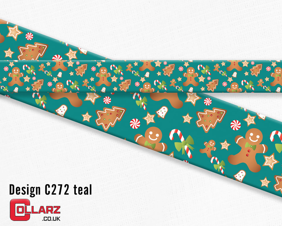 BioThane® Dog Collar - Gingerbread Christmas UV print