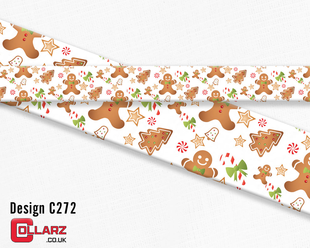 BioThane® Dog Collar - Gingerbread Christmas UV print