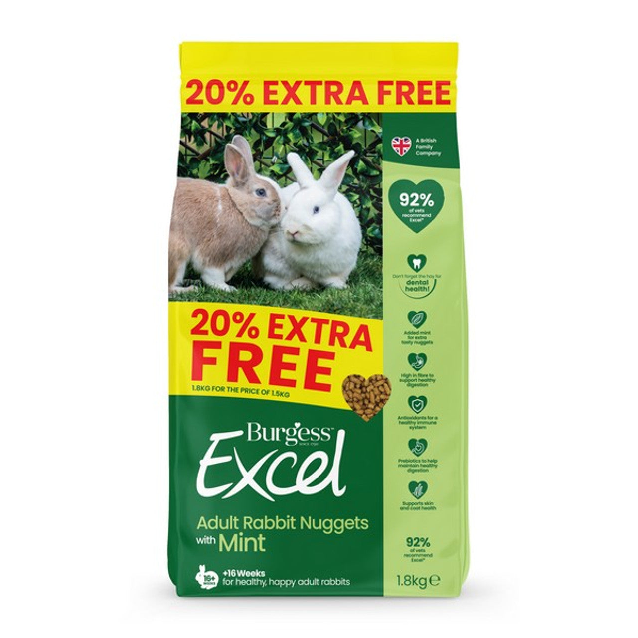 Burgess Excel Nuggets with Mint for Adult Rabbits