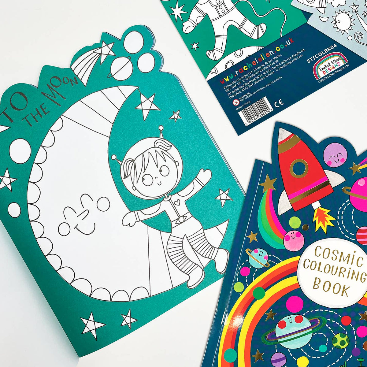 Rachel Ellen Designs - Cosmic Die-Cut Colouring Book With Stickers