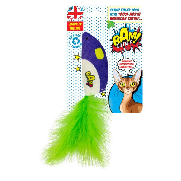 BAM Catnip Feather Mouse