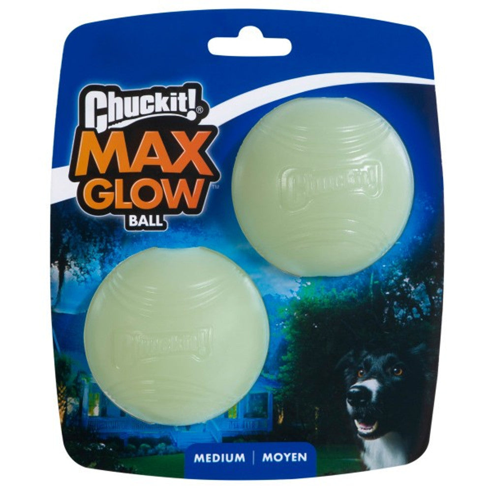 Chuckit! Max Glow Ball 2 Pack Medium 6.5cm