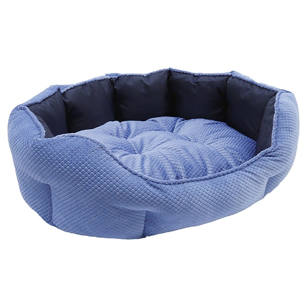 Quilted Navy Water Resistant Oval Bed