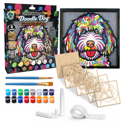 Splat Planet - Wooden Doodle Dog Art Craft Kit