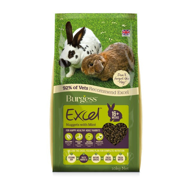 Burgess Excel Nuggets with Mint for Adult Rabbits 10kg