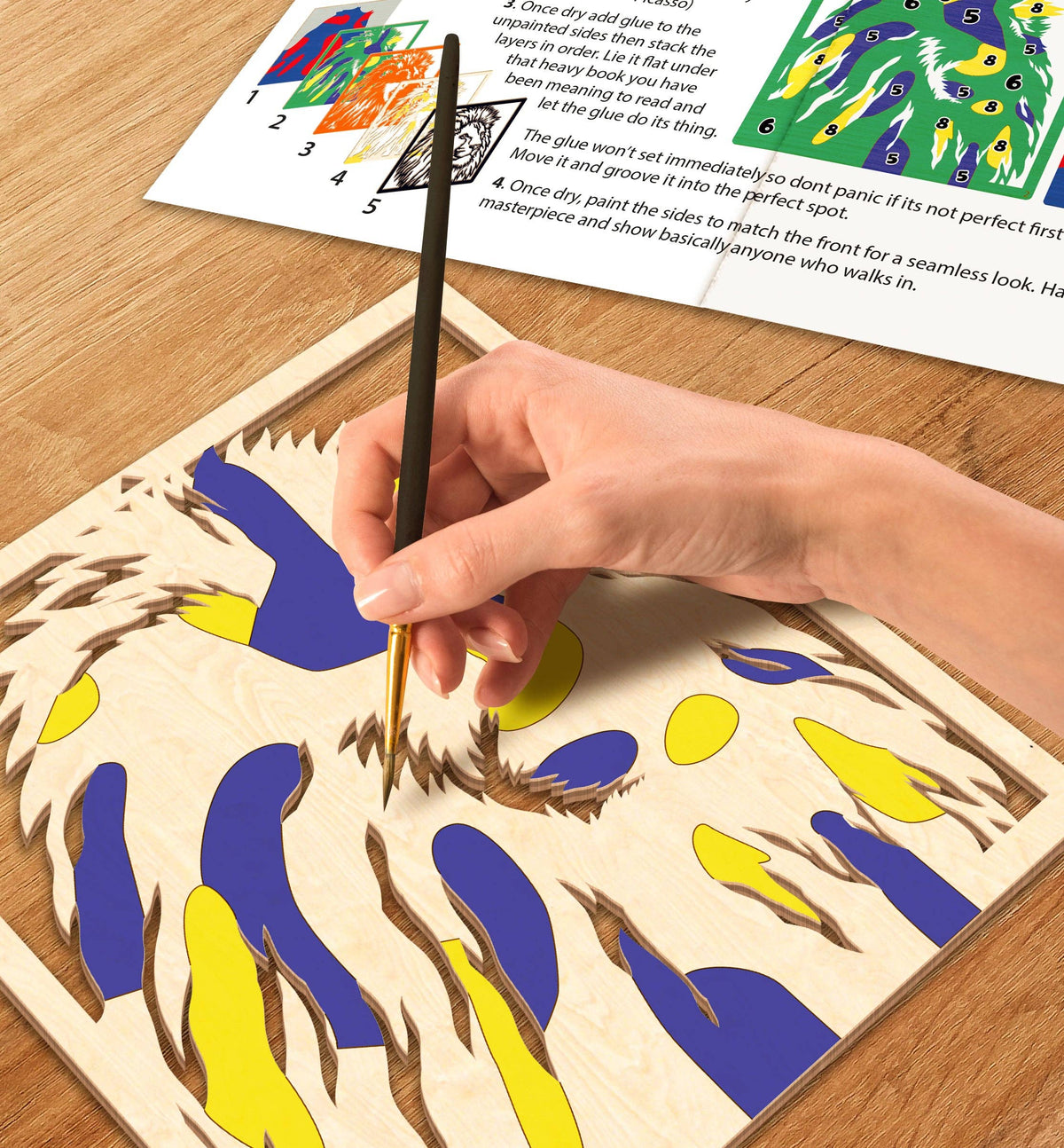 Splat Planet - Wooden Lion Art Craft Kit