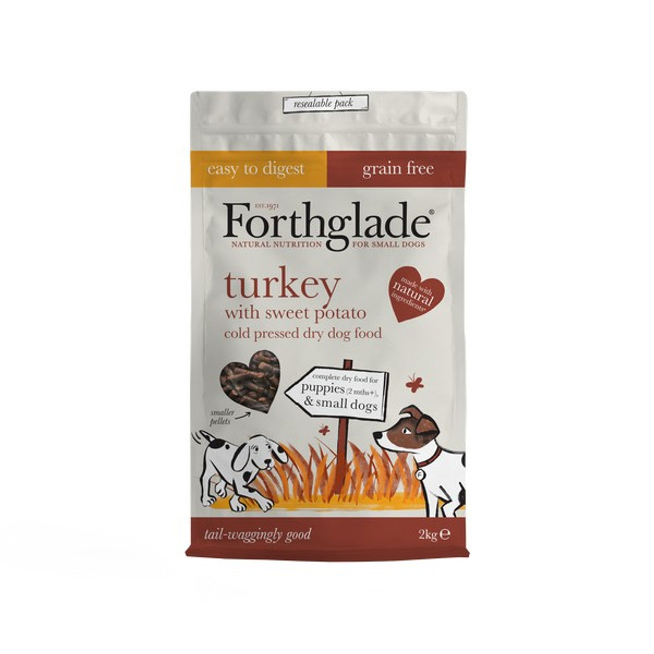 Turkey Grain Free Cold Pressed Natural Dry Dog Food - For Small Dogs