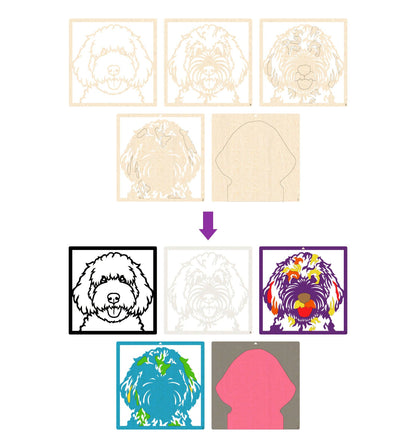 Splat Planet - Wooden Doodle Dog Art Craft Kit