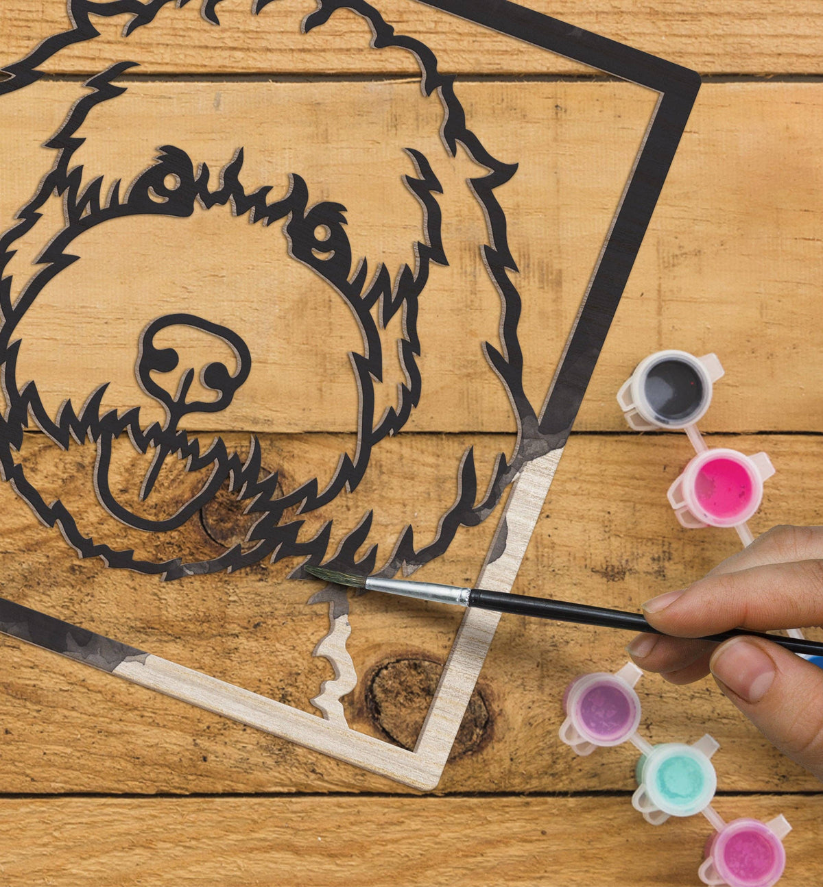 Splat Planet - Wooden Doodle Dog Art Craft Kit