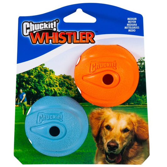 Chuckit! The Whistler Ball 2 Pack Medium 6.5cm