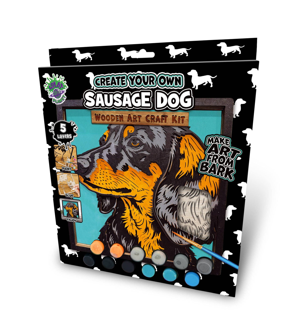 Splat Planet - Wooden Sausage Dog Art Craft Kit