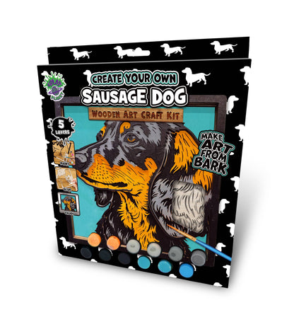 Splat Planet - Wooden Sausage Dog Art Craft Kit