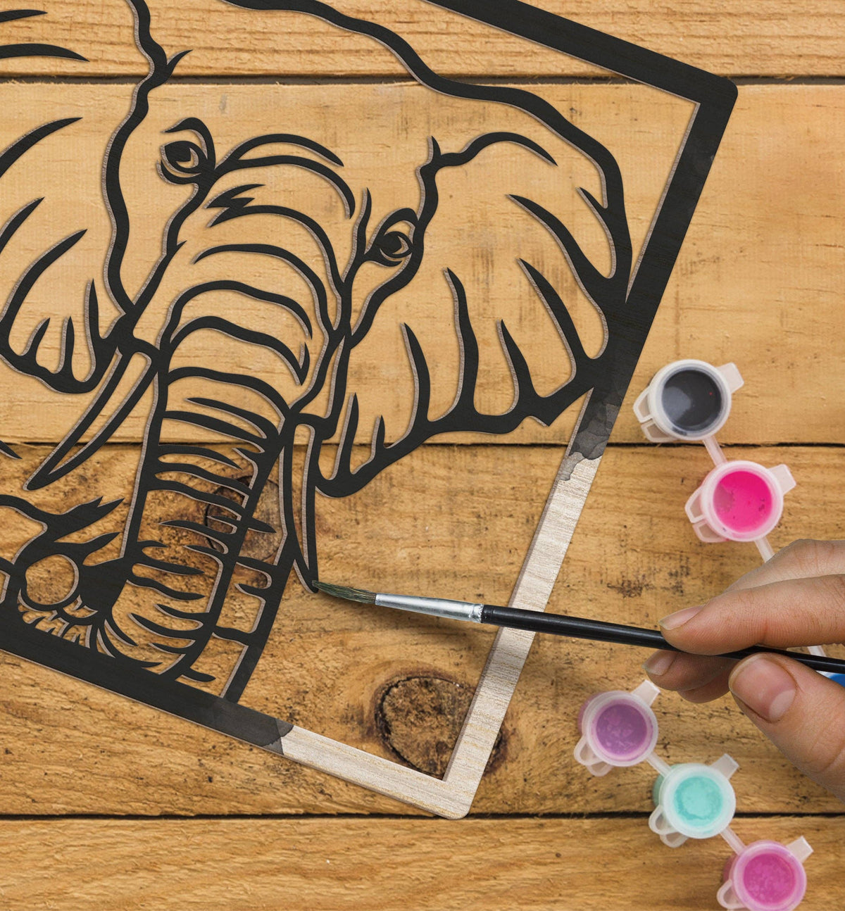 Splat Planet - Wooden Elephant Art Craft Kit