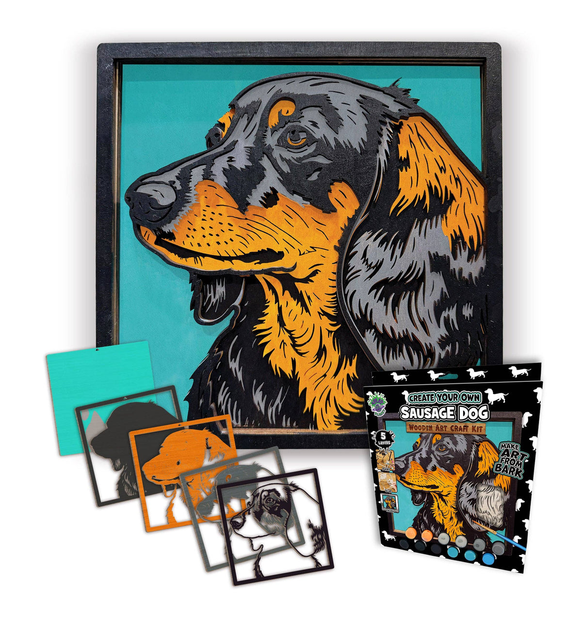 Splat Planet - Wooden Sausage Dog Art Craft Kit
