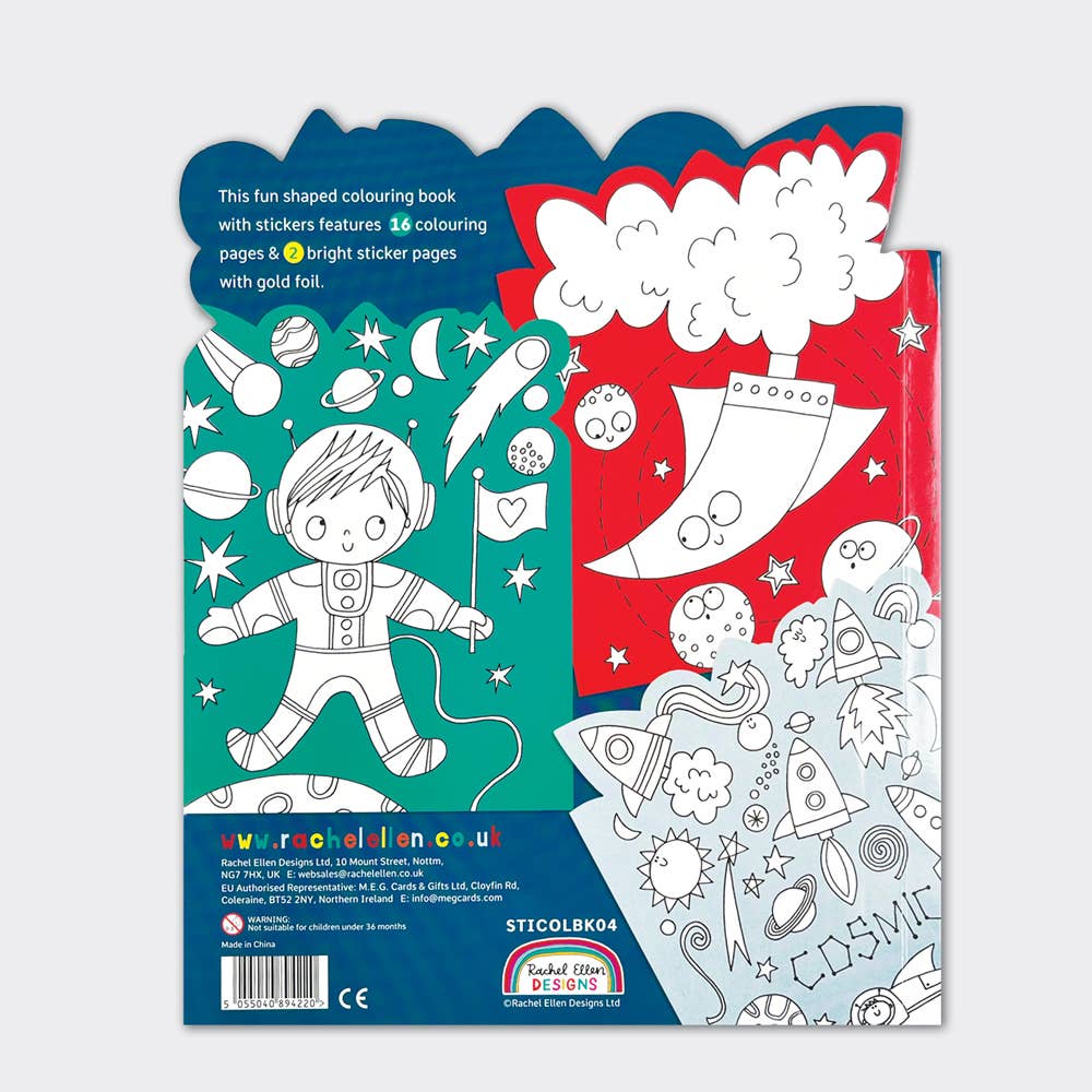 Rachel Ellen Designs - Cosmic Die-Cut Colouring Book With Stickers