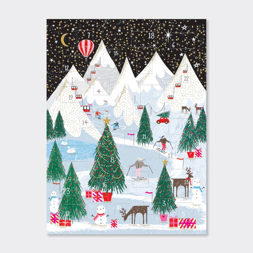 Rachel Ellen Designs - Traditional Advent Calendar - Christmas Snow Scene (foiled)