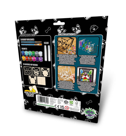 Splat Planet - Wooden French Bulldog Art Craft Kit