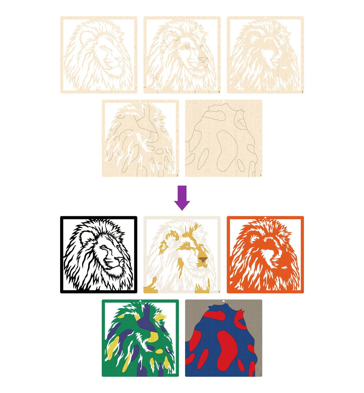 Splat Planet - Wooden Lion Art Craft Kit