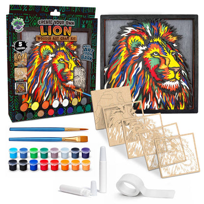 Splat Planet - Wooden Lion Art Craft Kit