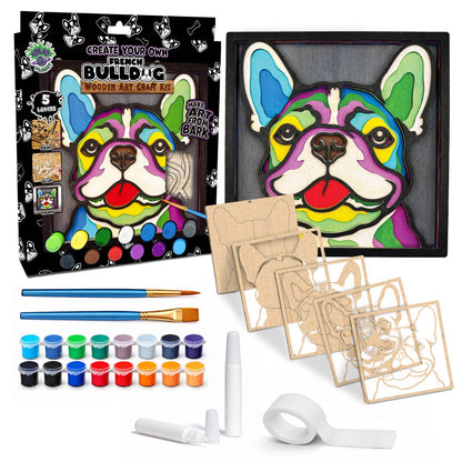 Splat Planet - Wooden French Bulldog Art Craft Kit