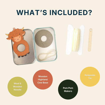 Make Your Own Pom Pom Highland Cow Decoration Kit
