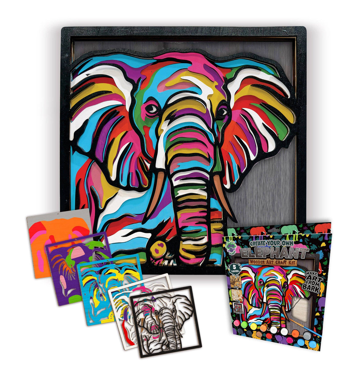 Splat Planet - Wooden Elephant Art Craft Kit