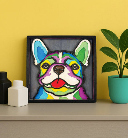 Splat Planet - Wooden French Bulldog Art Craft Kit