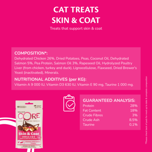 Wellness CORE treats skin & coat, chicken with salmon - 50G