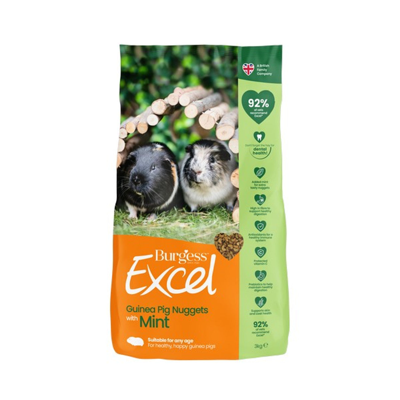 Burgess Excel Adult Guinea Pig Nuggets with Mint