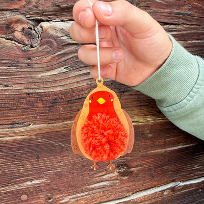 Make Your Own Pom Pom Robin Decoration Kit