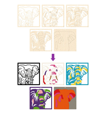 Splat Planet - Wooden Elephant Art Craft Kit