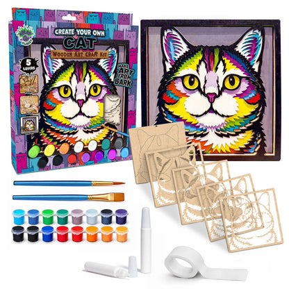 Splat Planet - Wooden Cat Art Craft Kit