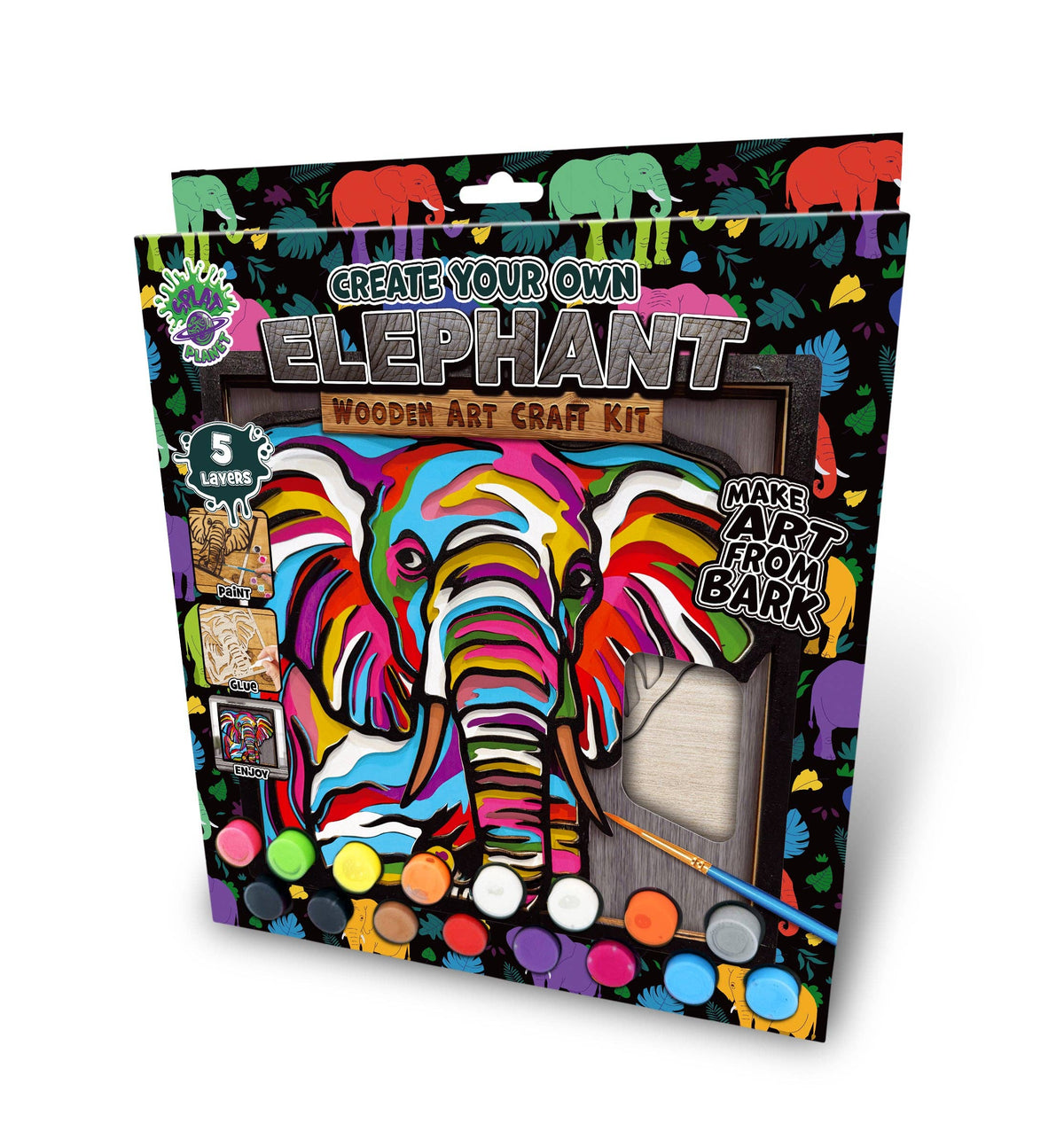 Splat Planet - Wooden Elephant Art Craft Kit