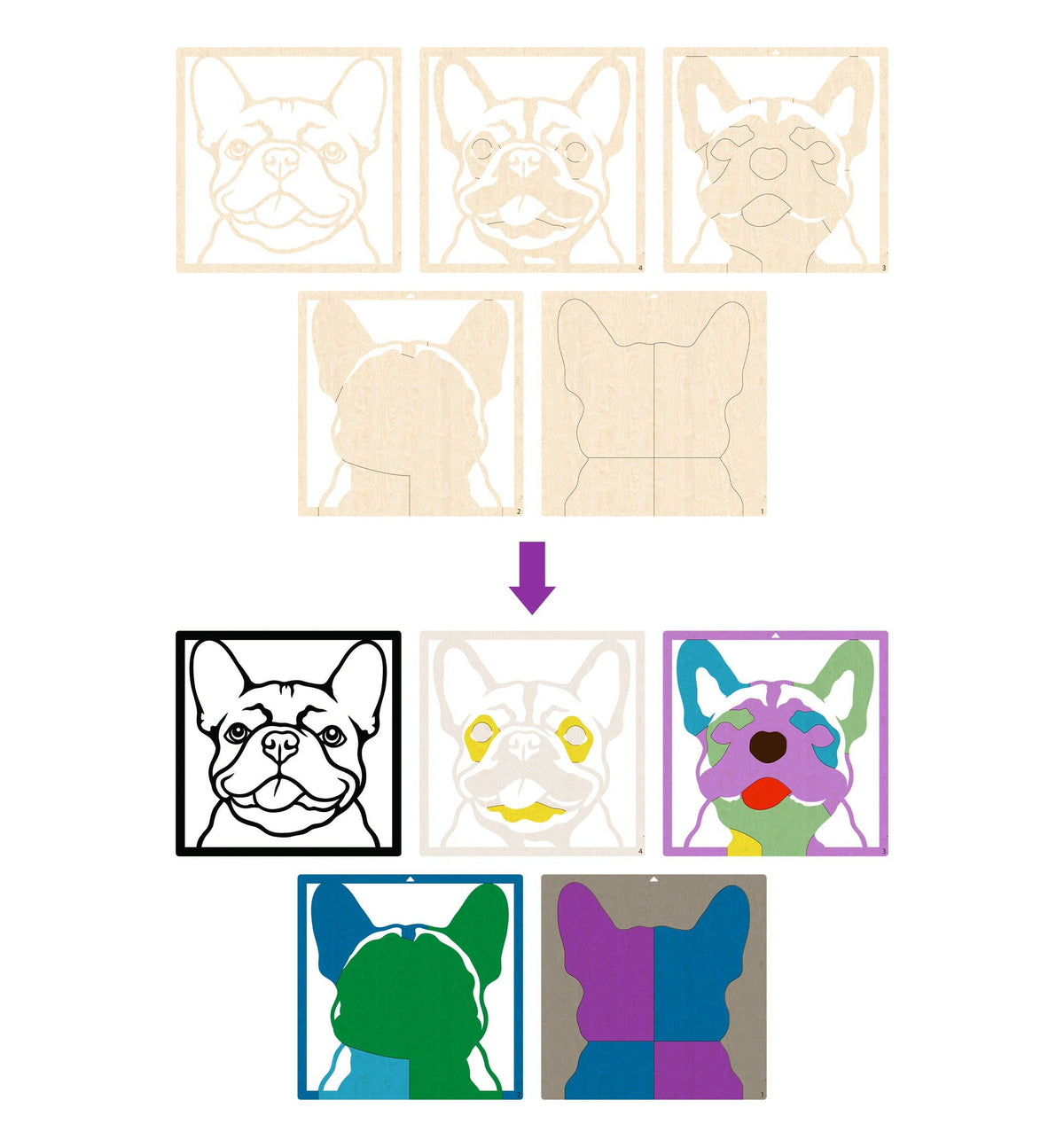 Splat Planet - Wooden French Bulldog Art Craft Kit