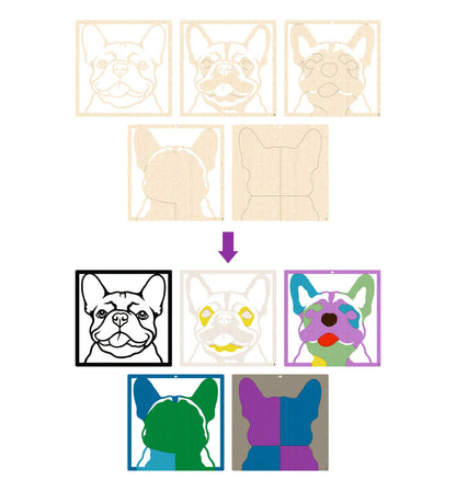 Splat Planet - Wooden French Bulldog Art Craft Kit