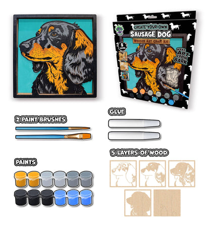 Splat Planet - Wooden Sausage Dog Art Craft Kit