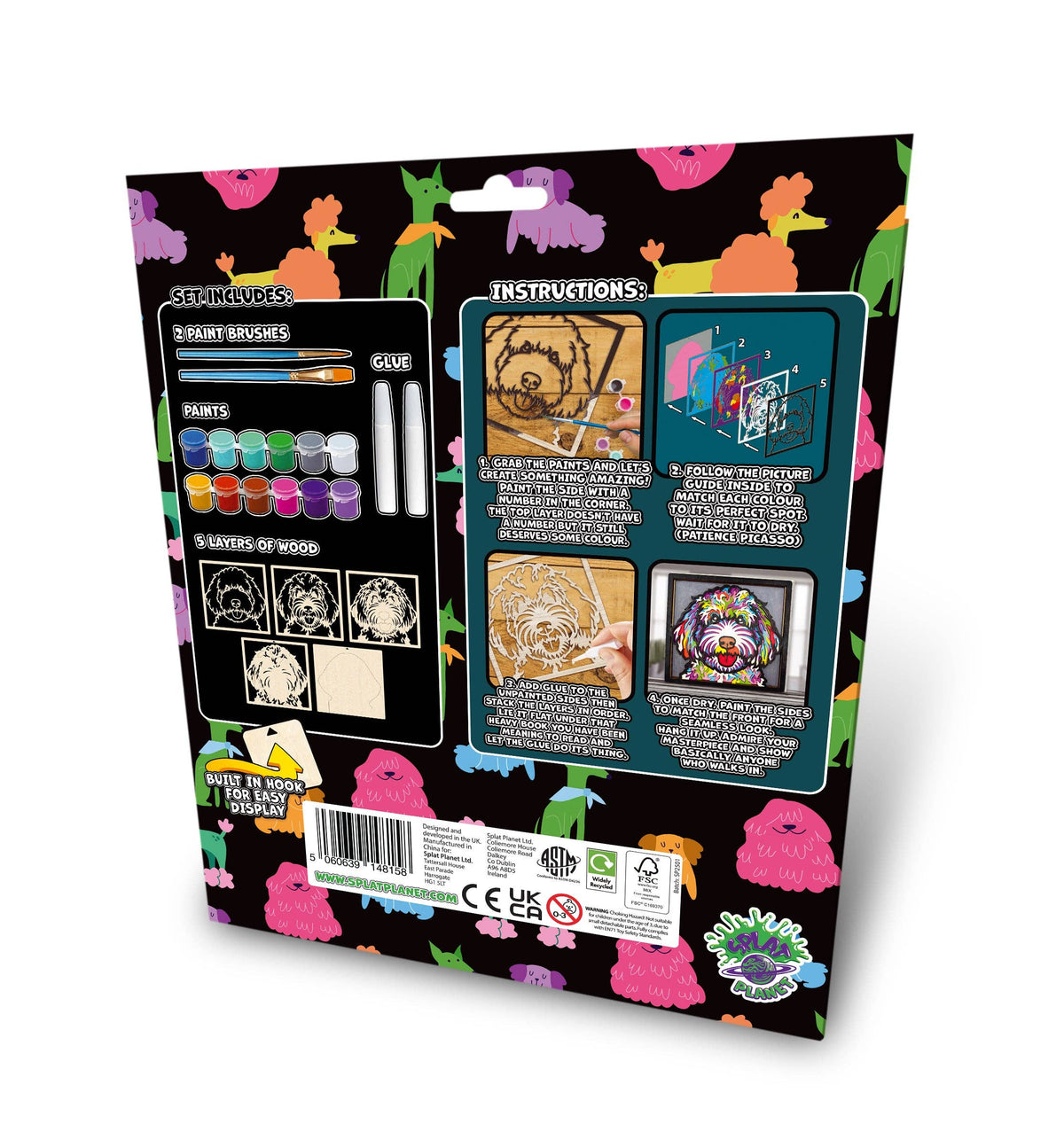 Splat Planet - Wooden Doodle Dog Art Craft Kit