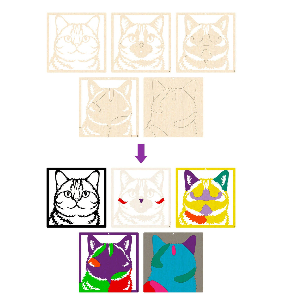Splat Planet - Wooden Cat Art Craft Kit