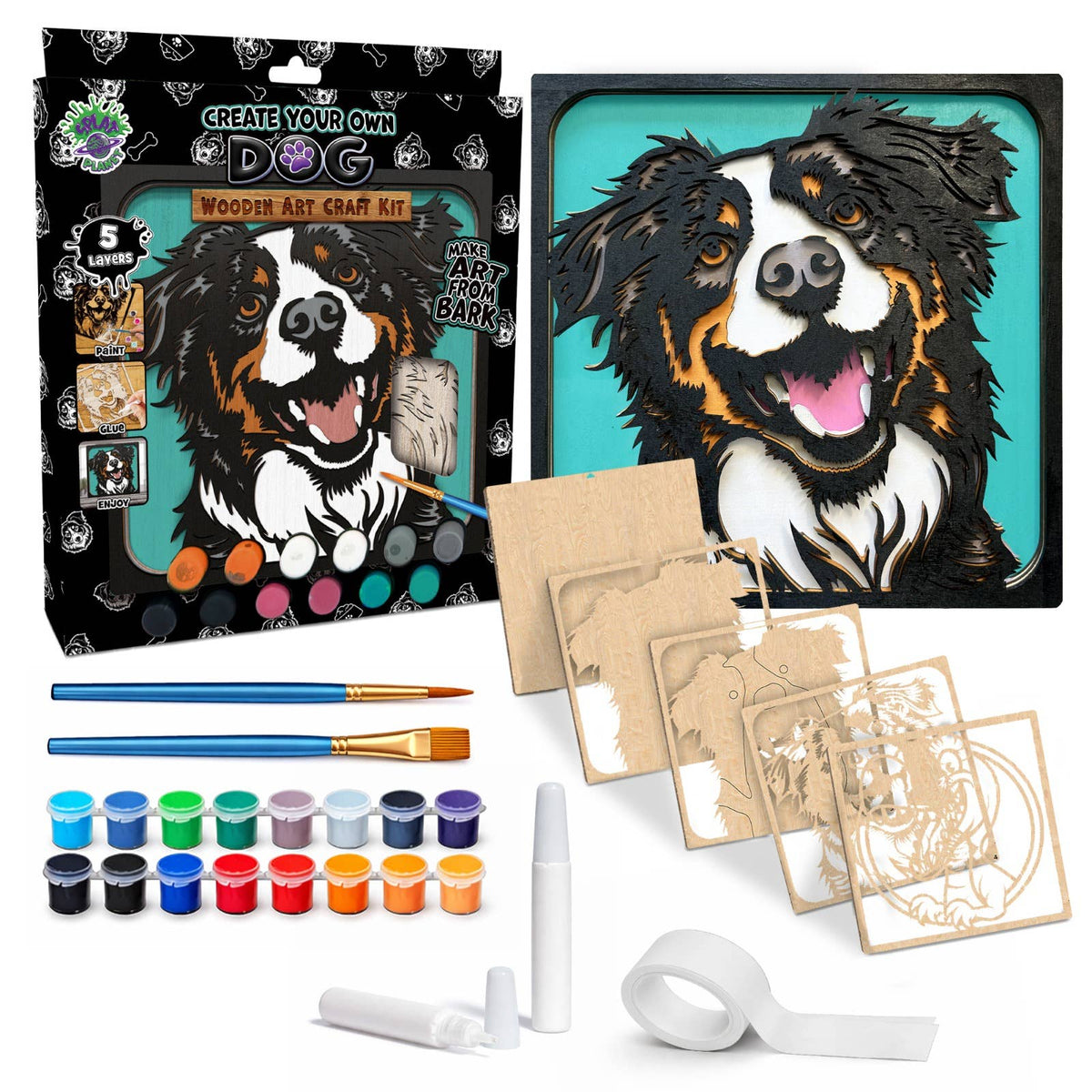 Splat Planet - Wooden Dog Art Craft Kit