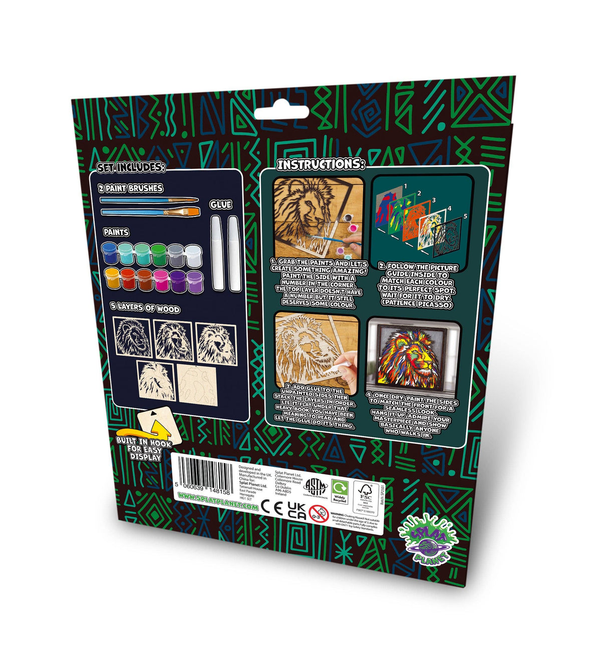 Splat Planet - Wooden Lion Art Craft Kit