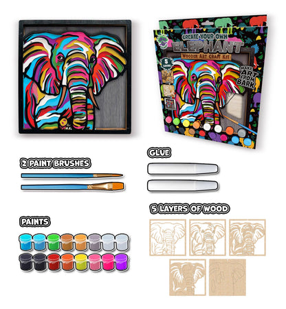 Splat Planet - Wooden Elephant Art Craft Kit