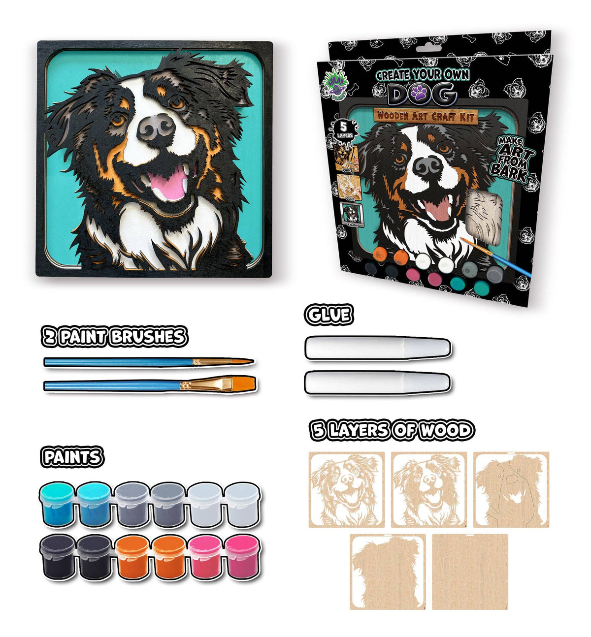 Splat Planet - Wooden Dog Art Craft Kit