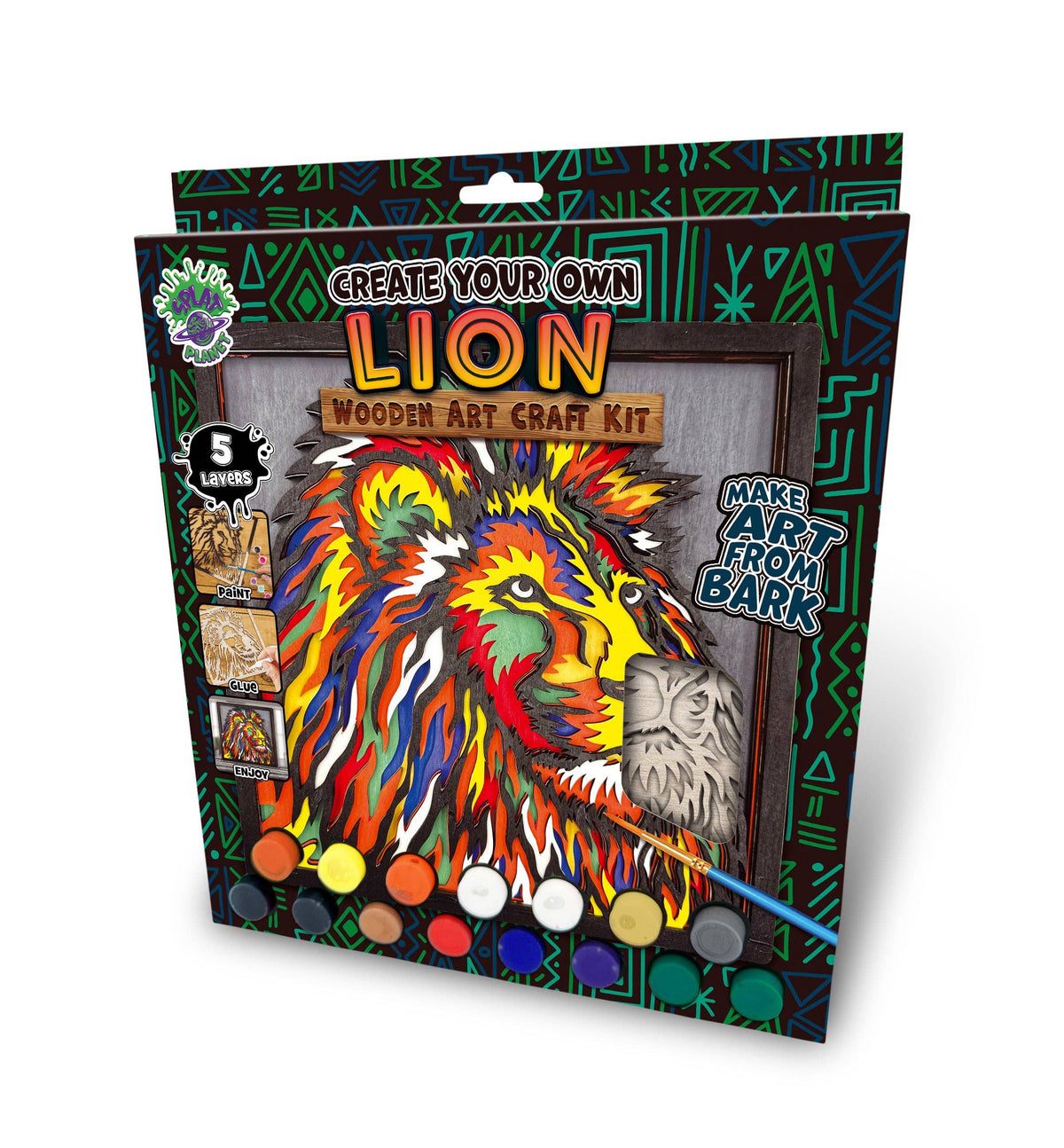 Splat Planet - Wooden Lion Art Craft Kit