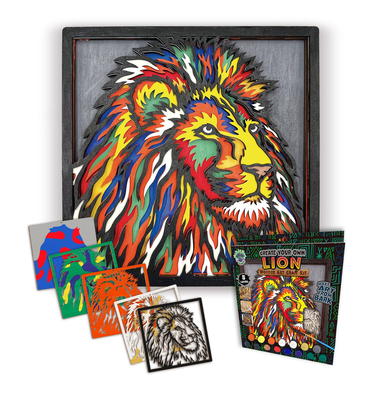 Splat Planet - Wooden Lion Art Craft Kit