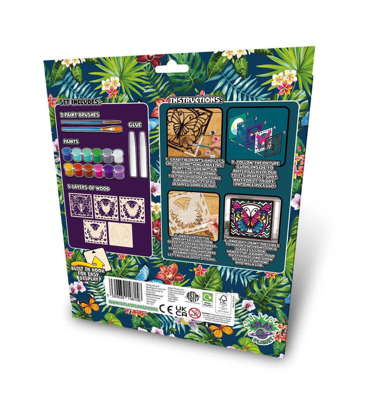 Splat Planet - Wooden Butterfly Art Craft Kit