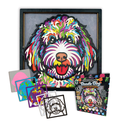 Splat Planet - Wooden Doodle Dog Art Craft Kit