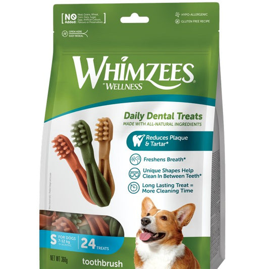 Whimzees Small Dog Daily Dental Toothbrush (24Pk)