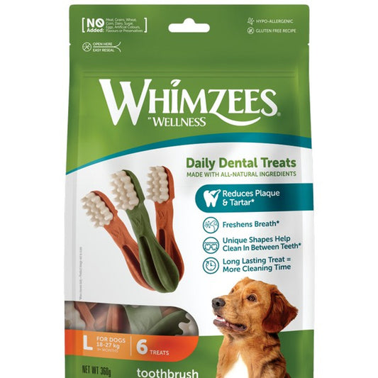 Whimzees Large Dog Daily Dental Toothbrush (6pk)