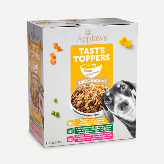 Applaws Taste Toppers Natural Wet Dog Food Broth Selection 8 x 156g Tins